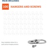 image:imagePHS DRing Picture Hangers 100 Pack with Screws for Wood Holds 25 lb  Singlehole steel d rings with screws picture hanging hardware for wood frames and wall decor100 Pack