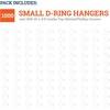 image:imagePHS DRing Picture Hangers with Screws Holds 3 lb 100 Pack  Small d rings picture hanging hardware for lightweight frames paintings photos amp artwork1000 Pack