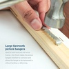 image:imagePHS Sawtooth Picture Hangers Holds 10 lb 100 Pack No Nails Needed  1 34 in zincplated steel sawtooth hangers picture hanging hardware canvas hangers for walls photos amp frames100 Pack