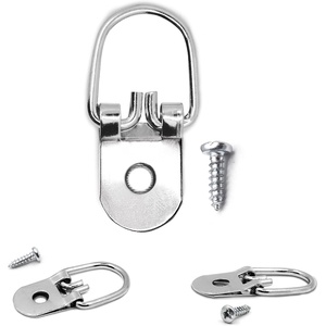 image:imagePHS DRing Picture Hangers 100 Pack with Screws for Wood Holds 25 lb  Singlehole steel d rings with screws picture hanging hardware for wood frames and wall decor100 Pack