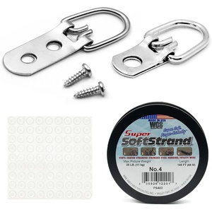 image:imagePHS Frame Back Kit with DRing Hangers Wire amp Bumpers for 50 Frames  Professional picture hanging hardware kit includes wire bumpers amp Drings for artwork installation