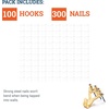 image:imagePHS 100 lb Brass Picture Hanging Hooks with Nails 10 Pack  Heavy duty picture hangers mirror mounting hardware hardened blue steel nails drywall and plaster walls100 Pack
