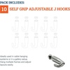 image:imagePHS Adjustable Picture Rail Hooks 10 Pack  Selfgripping Jhooks art hanging hooks fits 20 mm steel cables picture rails amp gallery hanging system