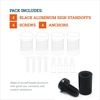 image:imagePHS Black Sign Standoffs 13 mm x 19 mm 4 Pack for Acrylic amp Glass Panels  Aluminum flattop mounts fits 8 mm panels floating display for signs posters amp frameless art