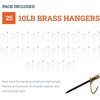 image:imagePHS Brass Picture Hooks Holds 10 lb 25 Pack with Nails for Drywall  Light duty picture and frame hangers holds up to 10 lb brass plated pinsized holes for drywall and plaster