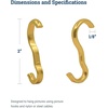 image:imagePHS Brass Picture Rail Hooks Holds 25 lb 25 Pack  Molding hooks for picture rail hanging systems gallery rails dorm rooms amp art hanging10 Pack