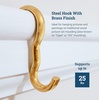 image:imagePHS Brass Picture Rail Hooks Holds 25 lb 25 Pack  Molding hooks for picture rail hanging systems gallery rails dorm rooms amp art hanging10 Pack