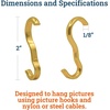 image:imagePHS Brass Picture Rail Hooks Holds 25 lb 25 Pack  Molding hooks for picture rail hanging systems gallery rails dorm rooms amp art hanging25 Pack