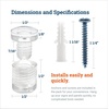 image:imagePHS Clear Acrylic Sign Standoffs 13 mm x 19 mm 4 Pack for 5 mm Panels  Wallmount standoff spacers floating display effect includes screws amp anchors for signs posters amp art13mm x 13mm  4 Pack