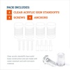image:imagePHS Clear Acrylic Sign Standoffs 13 mm x 19 mm 4 Pack for 5 mm Panels  Wallmount standoff spacers floating display effect includes screws amp anchors for signs posters amp art13mm x 19mm  4 Pack