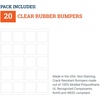 image:imagePHS Clear Rubber Bumpers 1 in Square 20 Pack  Selfadhesive rubber pads kitchen cabinet door bumpers drawer stops noise dampening glass amp frame backsClear