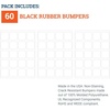 image:imagePHS Clear Rubber Bumpers 1 in Square 20 Pack  Selfadhesive rubber pads kitchen cabinet door bumpers drawer stops noise dampening glass amp frame backsBlack