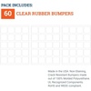 image:imagePHS Clear Rubber Bumpers 1 in Square 20 Pack  Selfadhesive rubber pads kitchen cabinet door bumpers drawer stops noise dampening glass amp frame backsClear