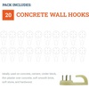 image:imagePHS Concrete Wall Hooks Holds 30 lb 20 Pack  Large invisible plastic hardwall hangers no drill picture hooks for brick concrete cinder block walls frames amp art