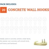 image:imagePHS Concrete Wall Hooks Holds 30 lb 20 Pack  Small invisible plastic hardwall hangers no drill picture hooks for brick concrete cinder block walls frames amp art