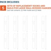 image:imagePHS Large Wall Buddies Picture Hangers Holds 60 lb 5 Pack with Nails  Picture hanging kit includes replacement hooks amp nails holds 60 lb large frames amp mirrors for drywall plaster wood walls