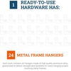 image:imagePHS Metal Frame DRing Picture Hangers 24 Pack with Screws  Lshaped Dring hangers picture framing hardware for back of aluminum frames hang artwork and photos screws included