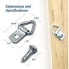 image:imagePHS Mini Triangle D Ring Picture Hangers 100 Pack with Screws Holds 5 lb  1hole triangle small d ring picture hangers pairs with picture wire for small wood frames or canvas art