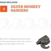 image:imagePHS Monkey Hangers Holds 33 lb 4 Pack for French Gallery Rods  Adjustable clamping hooks fits 4 mm square gallery rods compatible with french gallery hanging systems