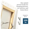 image:imagePHS Picture Hanging Hooks Holds 30 lb 100 Pack with Nails for Frames  Heavy duty nickel wall hangers picture hanging hardware for frames mirrors canvas amp artwork100 lb 10Pack