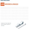 image:imagePHS Picture Hanging Hooks Holds 30 lb 100 Pack with Nails for Frames  Heavy duty nickel wall hangers picture hanging hardware for frames mirrors canvas amp artwork30 lb 100pack
