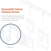 image:imagePHS Picture Rail Hanging System 5 Pack Molding Hooks amp Wire  Adjustable gallery rail hangers white molding hooks invisible wire gallery hanging system damagefree art display