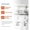 image:imagePHS Picture Rail Hanging System 5 Pack Molding Hooks amp Wire  Adjustable gallery rail hangers white molding hooks invisible wire gallery hanging system damagefree art display