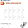 image:imagePHS Picture Rail Hooks Holds 44 lb 10 Pack for Nylon Cords  Adjustable sidescrew Jhooks for gallery rails amp picture hanging systems fits 152 mm nylon cords amp steel cables