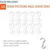 image:imagePHS Picture Rail Hooks Silver No Nails Needed 25 Pack  Zincplated hooks fits wide picture rail molding damagefree art display for frames amp photos10 Pack