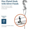 image:imagePHS Picture Rail Hooks Silver No Nails Needed 25 Pack  Zincplated hooks fits wide picture rail molding damagefree art display for frames amp photos10 Pack