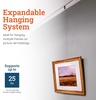 image:imagePHS Picture Rail Hooks and Wire Set Holds 25 lb 5 Pack  Brass molding hooks with stainless steel hanging cable compatible with picture rail systems damagefree art display5 Pack