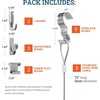 image:imagePHS Picture Rail Hooks and Wire Set Holds 25 lb 5 Pack  Brass molding hooks with stainless steel hanging cable compatible with picture rail systems damagefree art display5 Pack