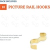 image:imagePHS Polychromatic Picture Rail Hooks Holds 25 lb 25 Pack  Brass molding hooks fits ogee picture rail molding art hanging systems gallery hanging system amp kids artwork display10 Pack