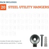 image:imagePHS Steel Utility Hanger Holds 30 lb 20 Pack with Screws  Heavyduty wall hooks zincplated finish includes anchors amp screws for frames mirrors amp wall decors20