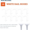 image:imagePHS White Picture Rail Hooks Holds 8 lb 10 Pack  Sclip design fits ogee picture rail molding compatible with rail hanging systems for frames photos amp artwork10