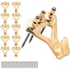 image:imagePHS 100 lb Brass Picture Hanging Hooks with Nails 10 Pack  Heavy duty picture hangers mirror mounting hardware hardened blue steel nails drywall and plaster walls100 Pack