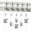image:imagePHS Picture Rail Hanging System 5 Pack Molding Hooks amp Wire  Adjustable gallery rail hangers white molding hooks invisible wire gallery hanging system damagefree art display