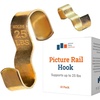 image:imagePHS Polychromatic Picture Rail Hooks Holds 25 lb 25 Pack  Brass molding hooks fits ogee picture rail molding art hanging systems gallery hanging system amp kids artwork display10 Pack