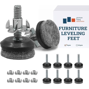 image:imageCloverdale Furniture Levelers Holds 400 lb 8 Pack 1420 Leveling Feet  Adjustable furniture feet 1420 thread with felt base holds 400 lb for tables chairs cabinets beds on uneven floors8 Pack