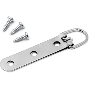 image:imagePHS 3Hole DRing Picture Hangers Holds 50 lb 30 Pack with Screws  Heavy duty picture hangers 3hole strap D ring hangers doubled steel for frames and art screws included30 Pack
