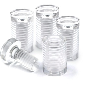 image:imagePHS Clear Acrylic Sign Standoffs 13 mm x 19 mm 4 Pack for 5 mm Panels  Wallmount standoff spacers floating display effect includes screws amp anchors for signs posters amp art13mm x 19mm  4 Pack