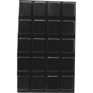 image:imagePHS Clear Rubber Bumpers 1 in Square 20 Pack  Selfadhesive rubber pads kitchen cabinet door bumpers drawer stops noise dampening glass amp frame backsBlack