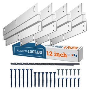 image:imagePHS Concrete amp Brick Cleat Kit 12 in Holds 100 lb with Screws  Aluminum z bar hanger mirror hanging hardware for concrete amp brick walls art amp mirror mounting