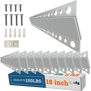 image:imagePHS French Cleat Hanger 18 in Holds 90 lb 10 Pairs  Heavy duty mirror hanging kit with aluminum z brackets mounting hardware for mirrors whiteboards amp headboards10 Pack
