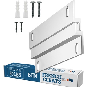 image:imagePHS French Cleat Hanger 6 in Holds 50 lb 3 Pairs  Aluminum z clips mirror hanging hardware mounting brackets for cabinets frames amp whiteboards50 pairs