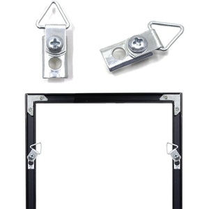 image:imagePHS Metal Picture Hangers DRing for 11 Profile Aluminum Frame 24 Pack  3 part metal picture hangers fits 11 profile aluminum frames picture framing hardware 15 by 05 inch