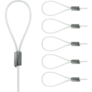 image:imagePHS Nylon Hanging Cables 72 in Holds 25 lb 5 Pack  Clear 2 mm loopend nylon cables compatible with picture rail systems ideal for gallery wall displays20