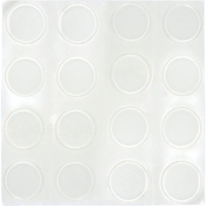 image:imagePHS Round Rubber Bumper Pads 123 in 16 Pack Clear for Glass Tables  Selfadhesive antislip pads thin rubber spacers noscratch protection for glass tabletops cutting boards amp furniture16 Pack