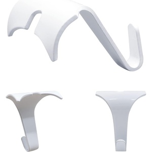 image:imagePHS White Picture Rail Hooks Holds 8 lb 10 Pack  Sclip design fits ogee picture rail molding compatible with rail hanging systems for frames photos amp artwork10